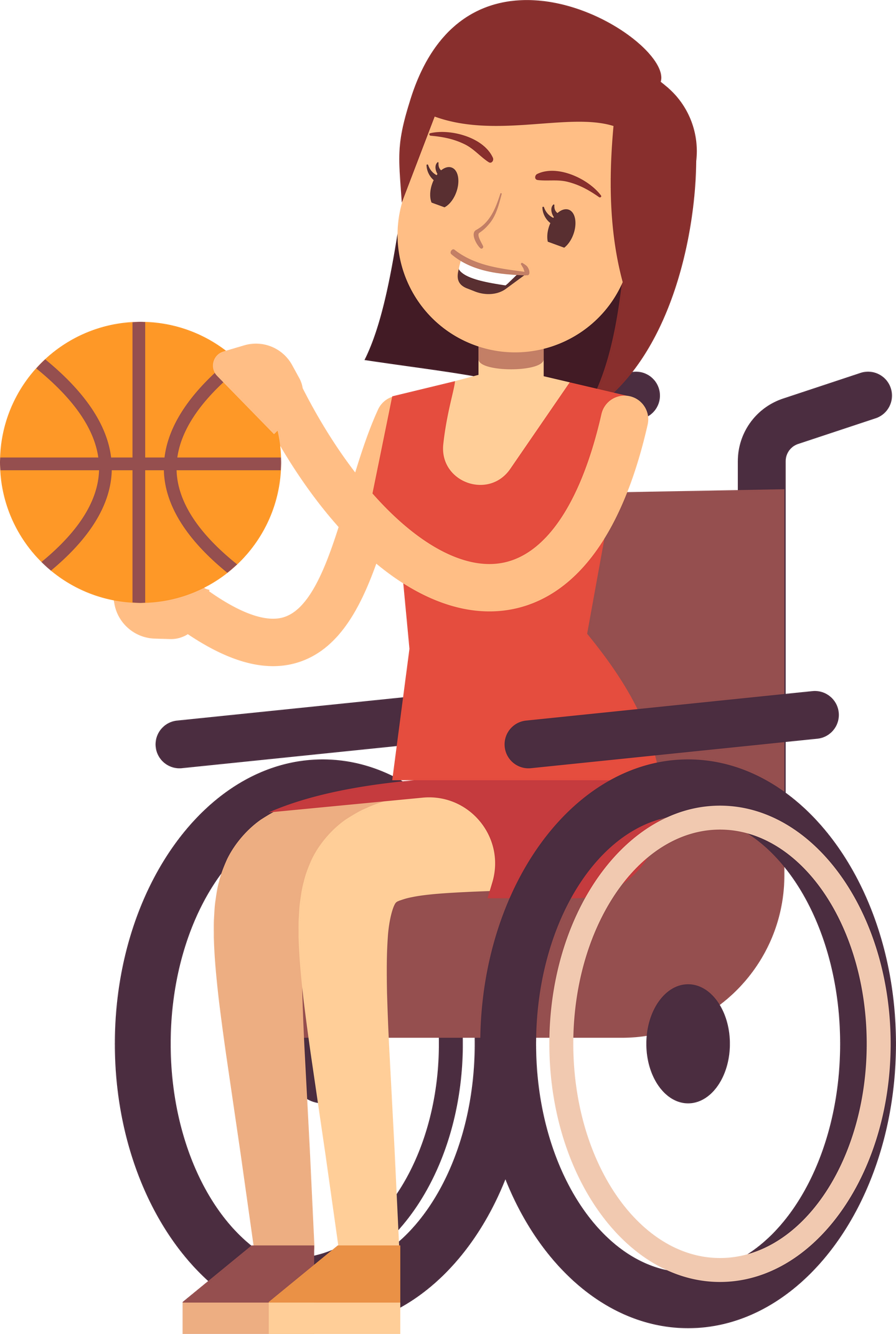 Happy disabled people in sport and social activities flat character
