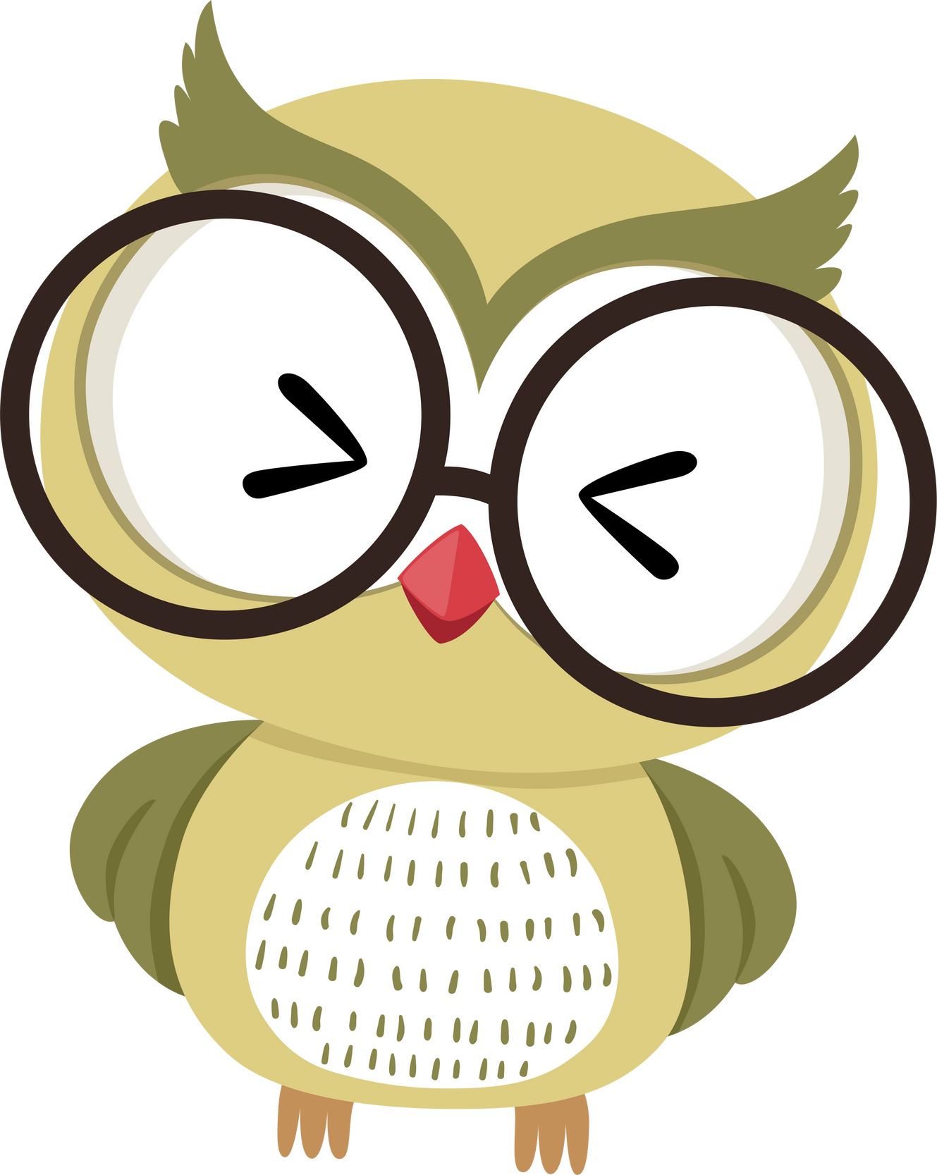 Owl with Glasses Illustration
