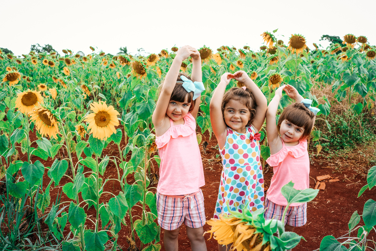 Kids at a Sunflower Field